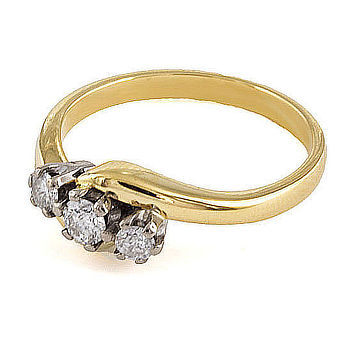 18ct gold Diamond 0.25ct 3 stone Ring size M